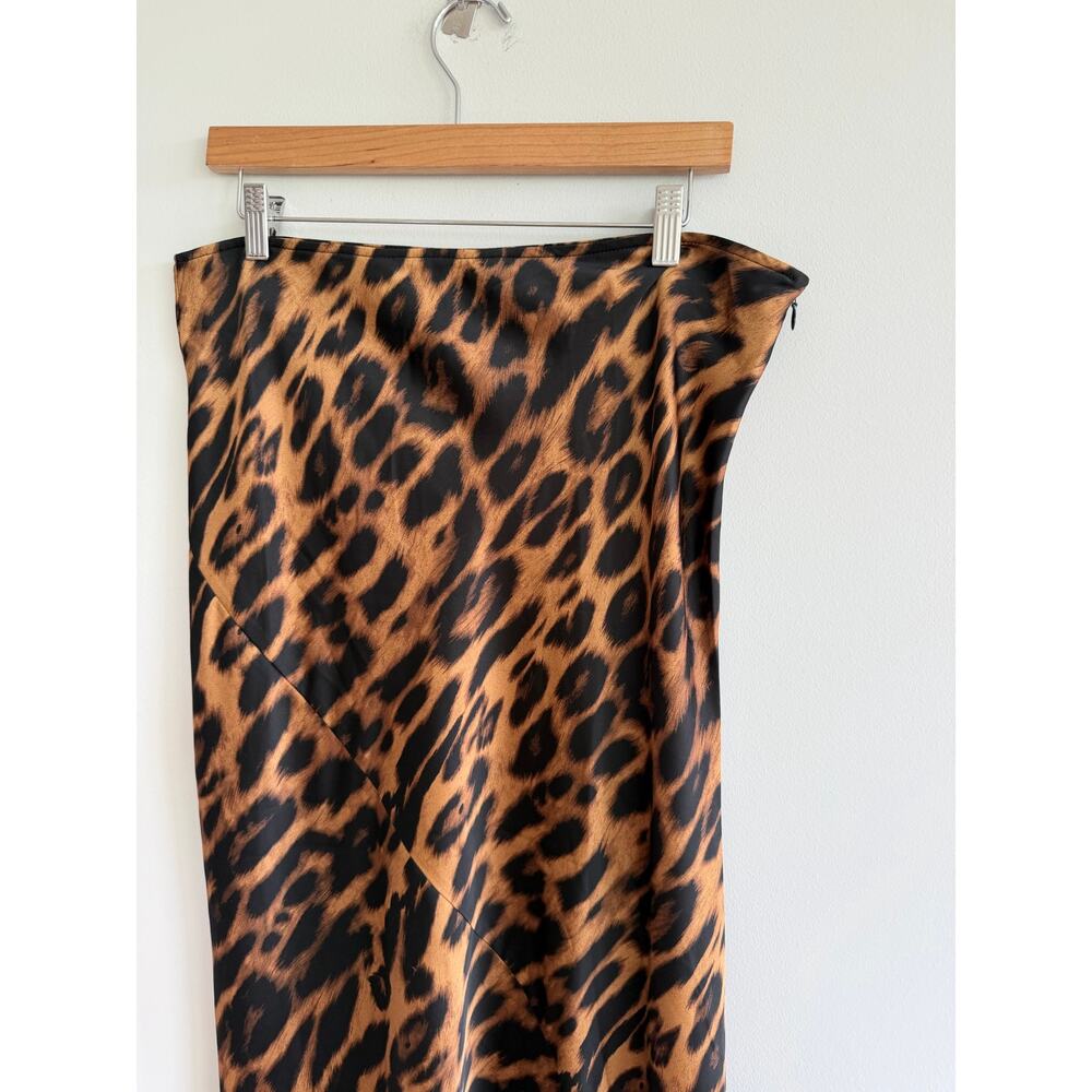 Commense Slim Leopard Print Maxi Skirt Brown Black XL NWT - Picture 5 of 9